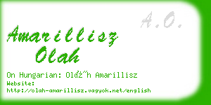 amarillisz olah business card